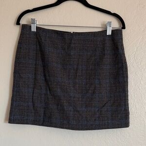 Madewell Plaid Mini Skirt - Black and Blue